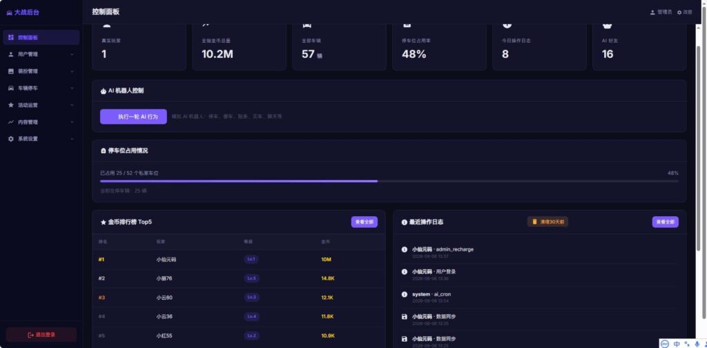 【AI制作抢车位大战经典版-H5】6月7日最新打包Win一键服务端-三网H5游戏-带详细搭建教程-ai假人-上传网站即玩 | 全网资源| 一网打尽 | 金点网络